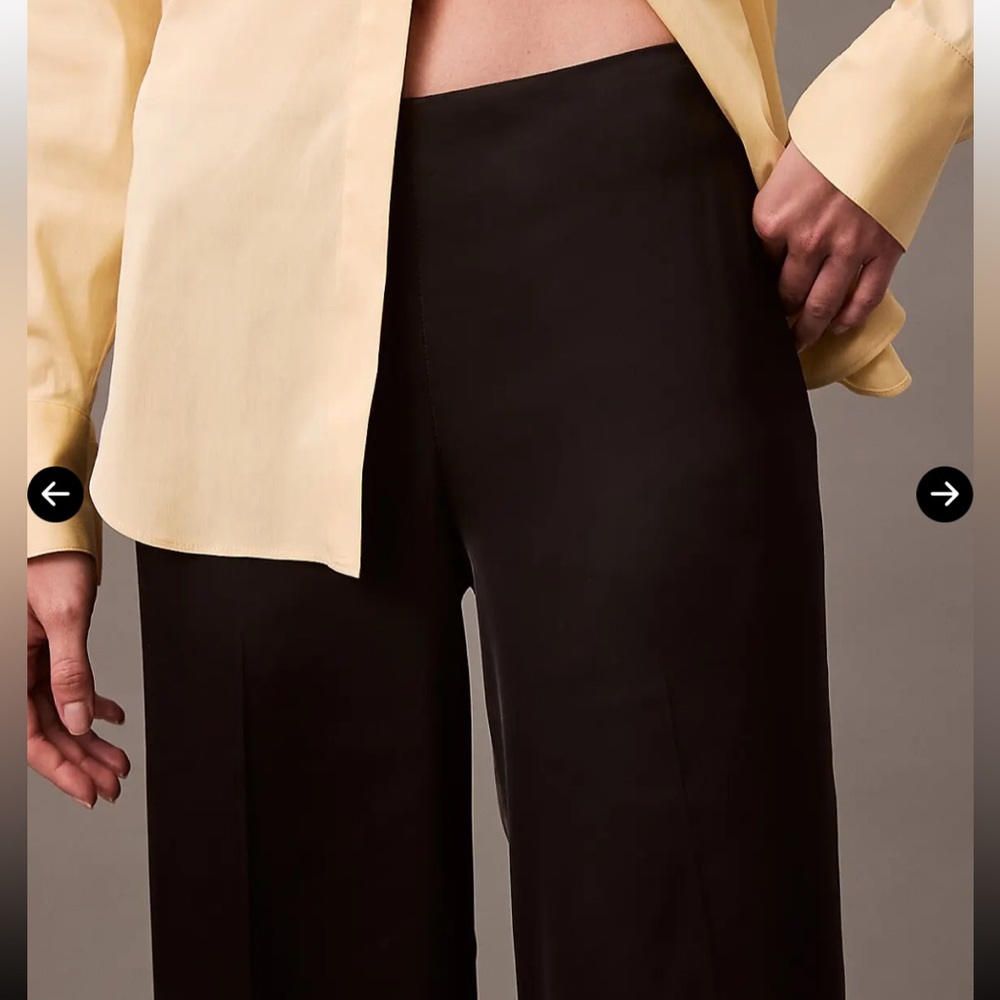 Satin high waist Wide Leg pull on Pants - Picture 10 of 12